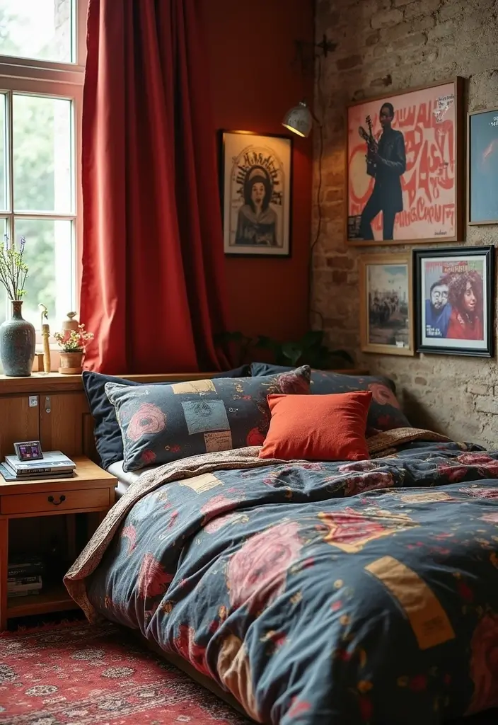 25 Album Cover Wall Decor Bedroom Ideas That Show Off Your Music Style - 15. Album Inspired Textiles