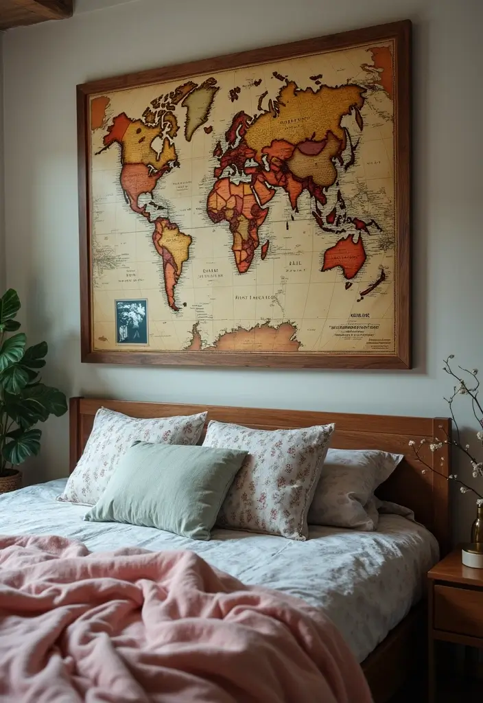 25 Album Cover Wall Decor Bedroom Ideas That Show Off Your Music Style - 25. Personalized Music Map