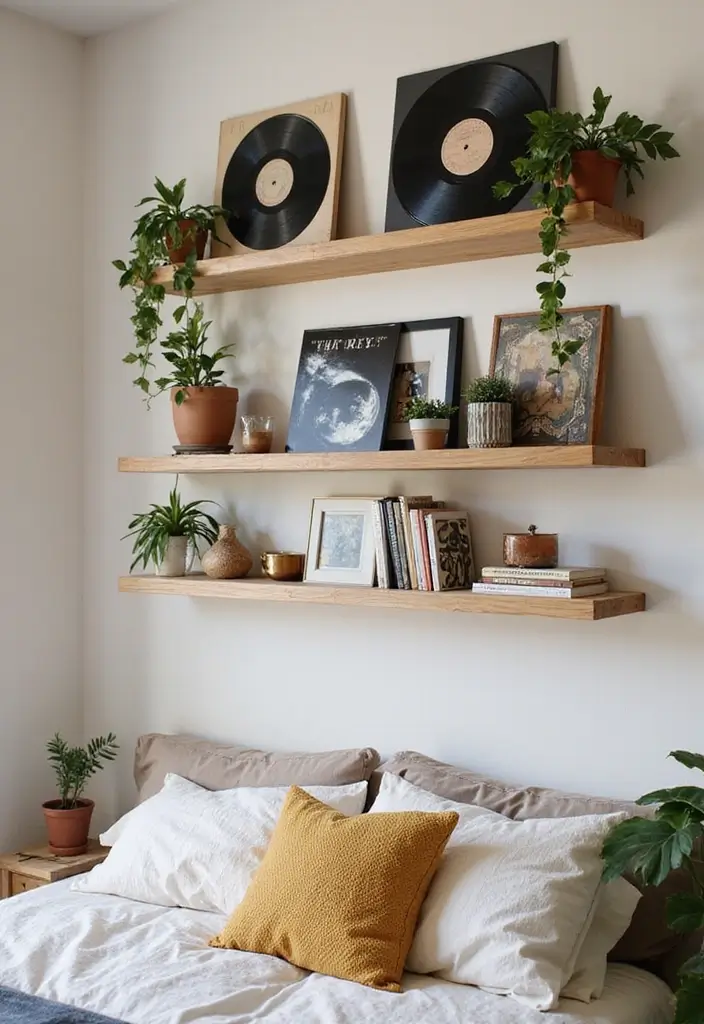 25 Album Cover Wall Decor Bedroom Ideas That Show Off Your Music Style - 5. Album Art Shelves