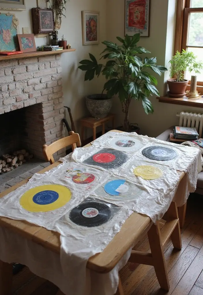 25 Album Cover Wall Decor Bedroom Ideas That Show Off Your Music Style - 9. DIY Decoupage Album Art