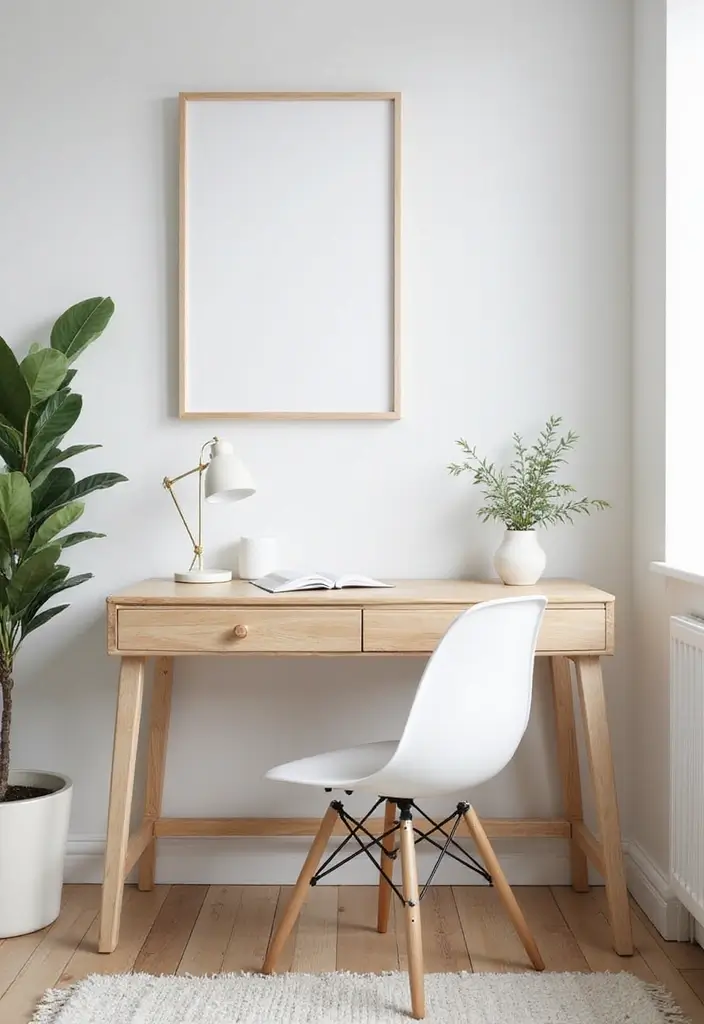 25 Bedroom Desk Ideas Aesthetic That Boost Productivity & Style - 1. Scandinavian Minimalism