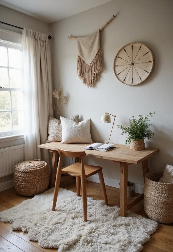 25 Bedroom Desk Ideas Aesthetic That Boost Productivity & Style - 16. Soft Textiles for Comfort