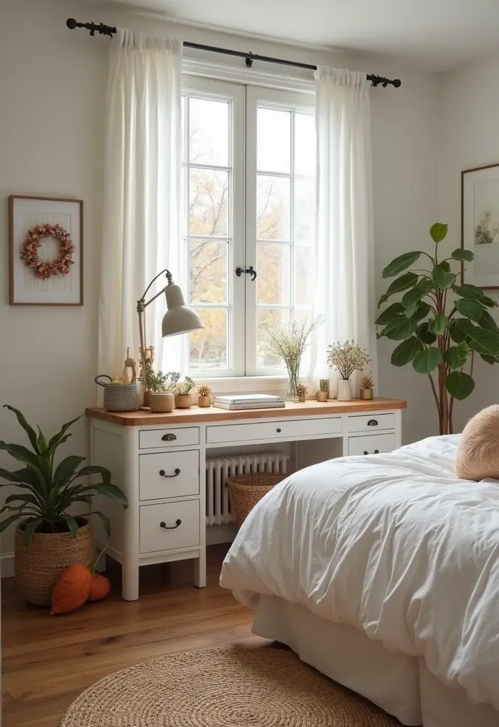25 Bedroom Desk Ideas Aesthetic That Boost Productivity & Style - 25. Seasonal Decor Changes
