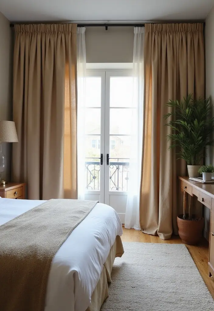 25 Bedroom Ideas for Women in Their 20s That Feel Chic & Fresh - 20. Elegant Window Treatments