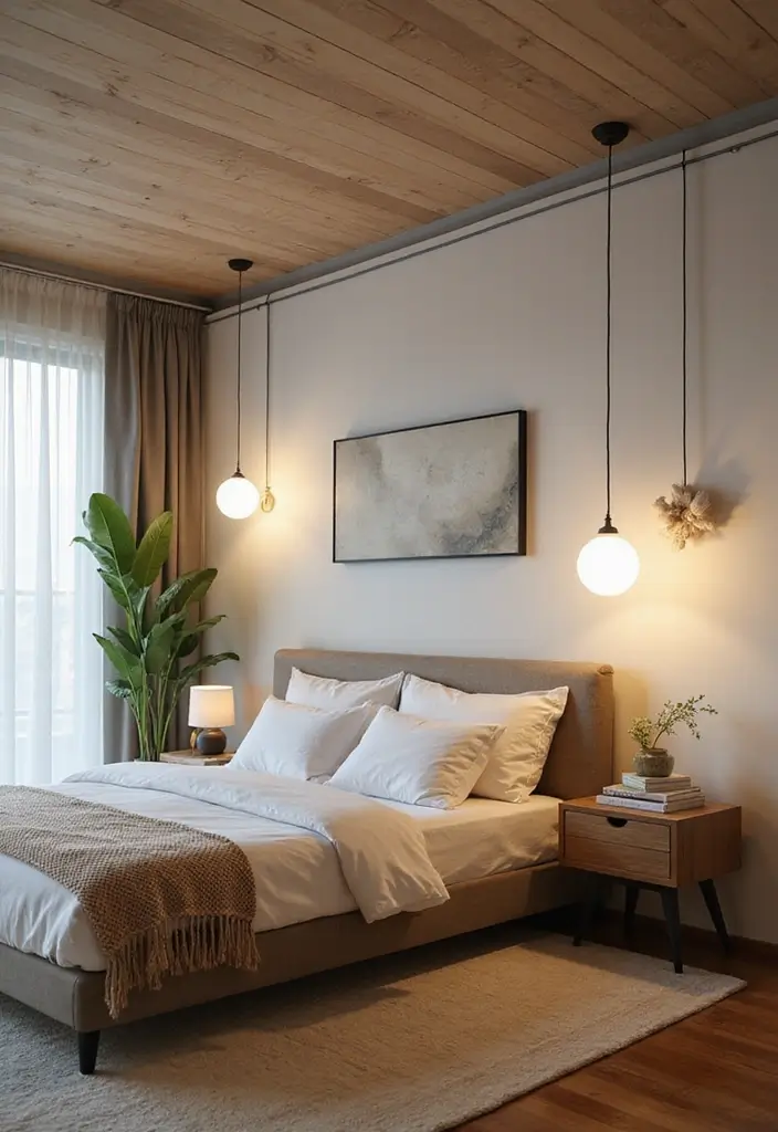 25 Bedroom Ideas for Women in Their 20s That Feel Chic & Fresh - 25. Eco-Friendly Lighting Options
