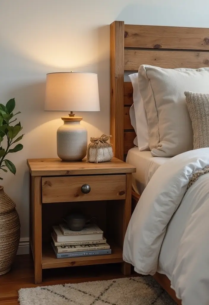 25 Bedroom Side Table Ideas That Look Cute & Functional - 12. Pallet Wood Side Tables