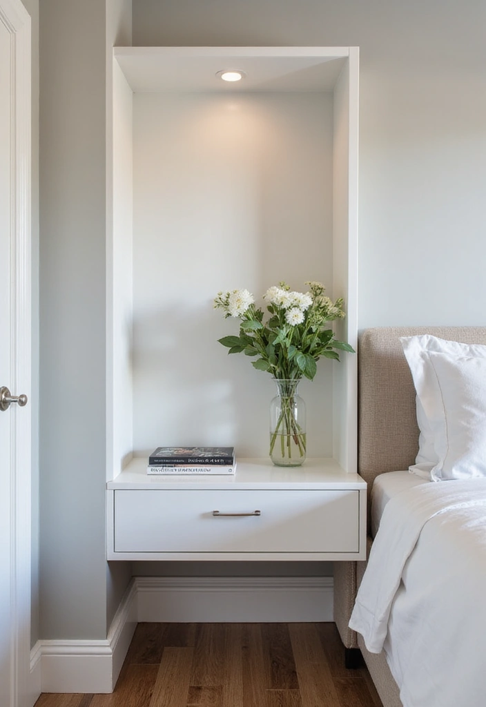 25 Bedroom Side Table Ideas That Look Cute & Functional - 16. Custom Built-in Nightstands