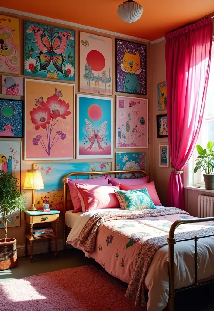 25 Bloxburg Teen Bedroom Ideas That Are Totally Aesthetic - 13. Colorful Collage