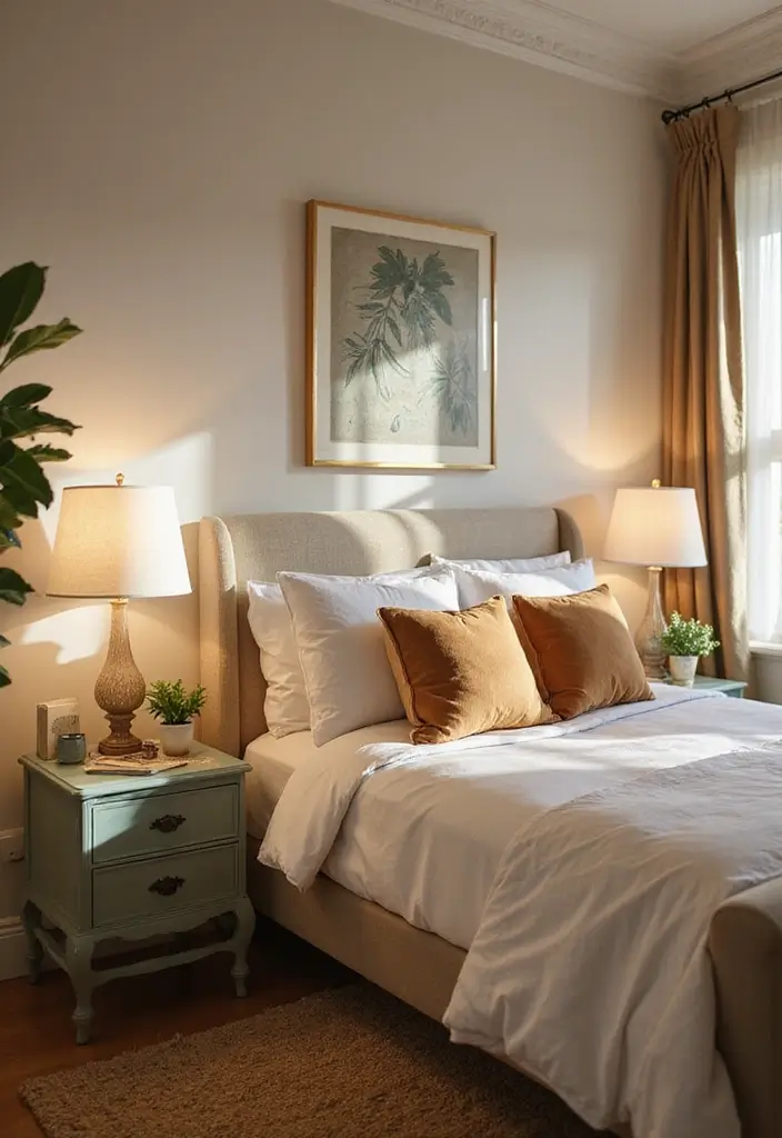 25 Cottage Core Bedroom Ideas That Bring Whimsical Charm Home - 20. Charming Bedside Tables