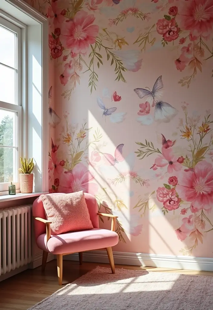 25 Girls Bedroom Ideas for Ages 8–10 That She’ll Absolutely Love - 17. Transformative Wallpaper