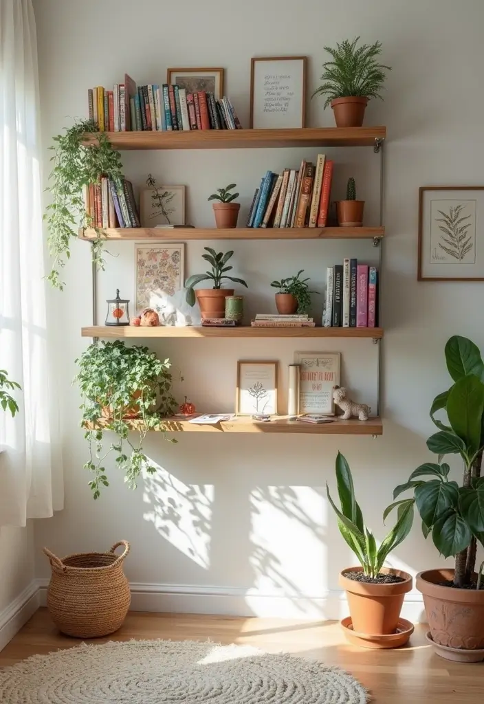 25 Girls Bedroom Ideas for Ages 8–10 That She’ll Absolutely Love - 18. Quirky Wall Shelves