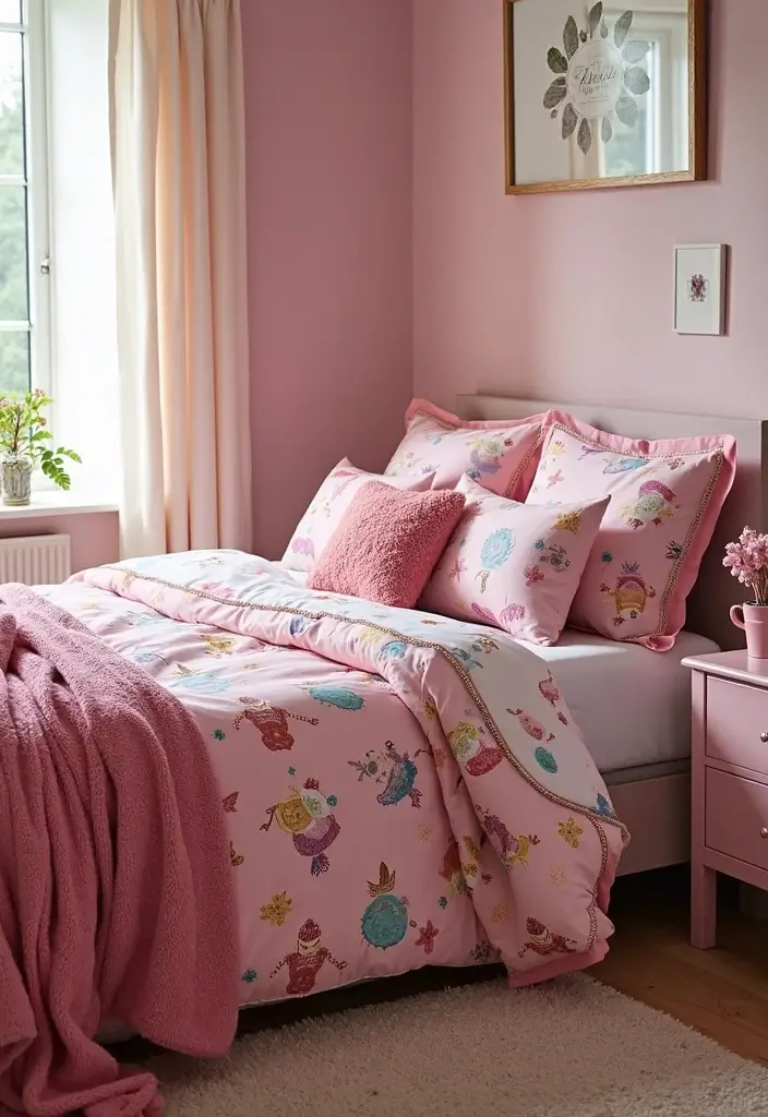 25 Girls Bedroom Ideas for Ages 8–10 That She’ll Absolutely Love - 20. Themed Bedding