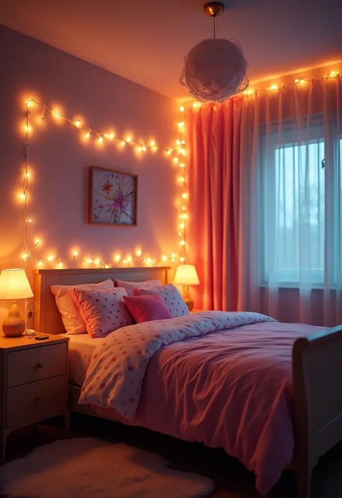 25 Girls Bedroom Ideas for Ages 8–10 That She’ll Absolutely Love - 7. Creative Lighting