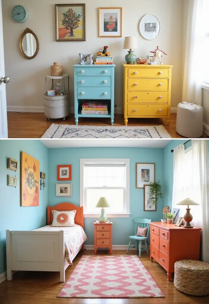 25 Kids Bedroom Decor Ideas That Parents Will Also Love - 1. Upcycled Furniture Finds