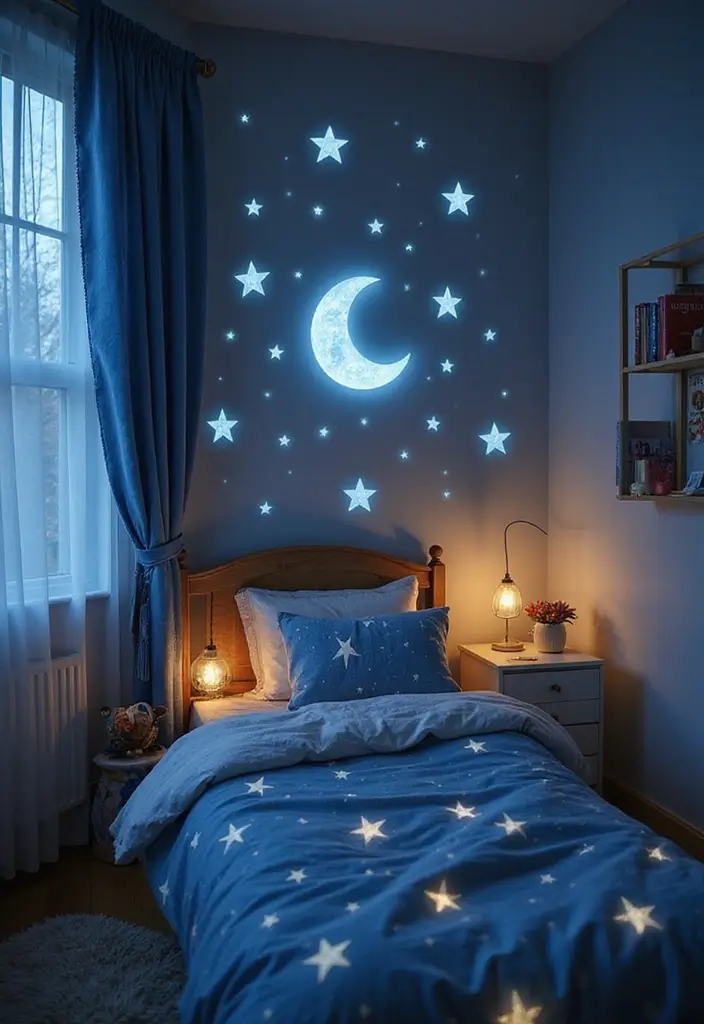 25 Kids Bedroom Decor Ideas That Parents Will Also Love - 19. Star and Moon Decor