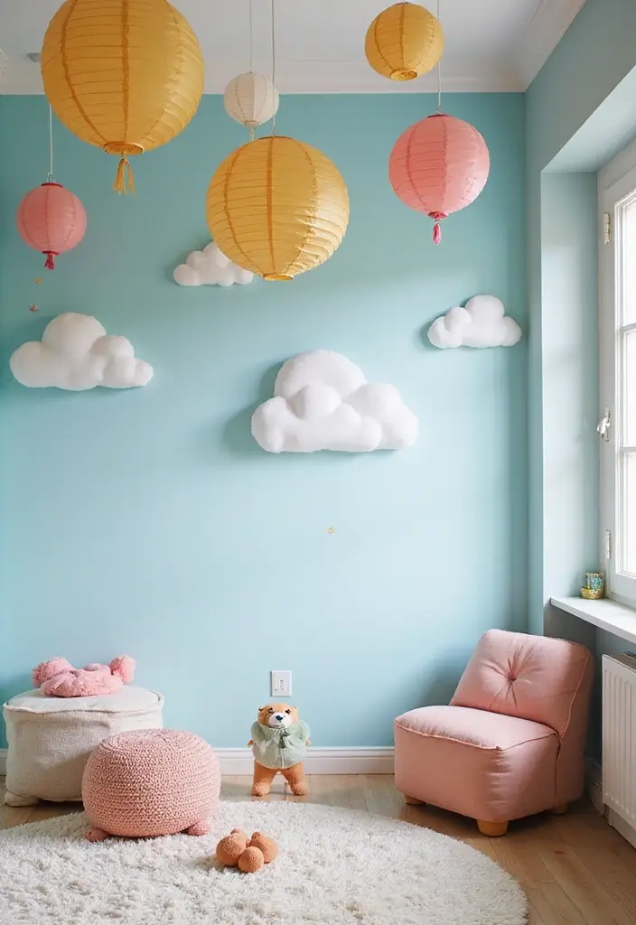 25 Kids Bedroom Decor Ideas That Parents Will Also Love - 20. Whimsical Ceiling Decor