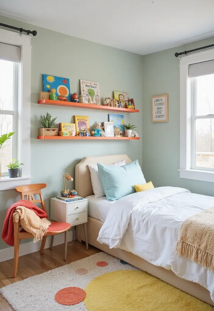 25 Kids Bedroom Decor Ideas That Parents Will Also Love - 6. Wall-mounted Display Shelves