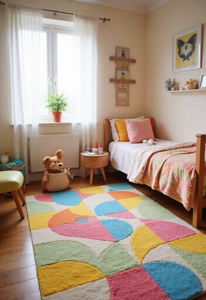 25 Kids Bedroom Decor Ideas That Parents Will Also Love - 7. Fun and Functional Rugs