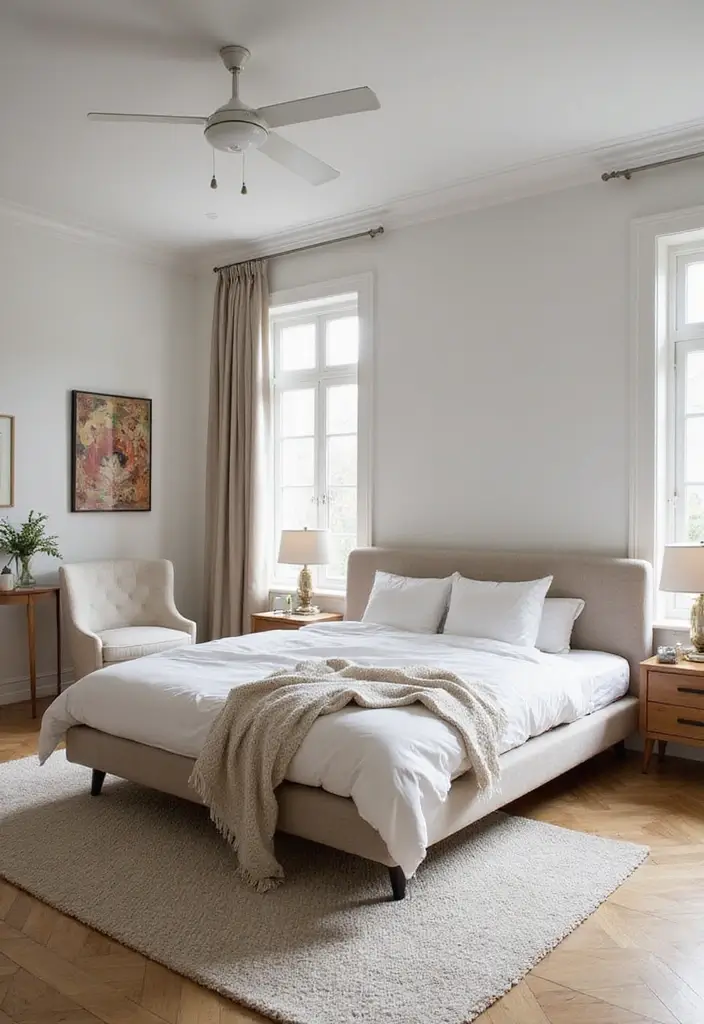 25 King Size Bed in Small Bedroom Ideas That Actually Work - 11. Low-Profile Furniture