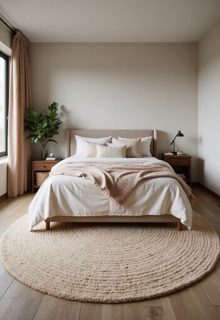 25 King Size Bed in Small Bedroom Ideas That Actually Work - 15. Statement Rugs