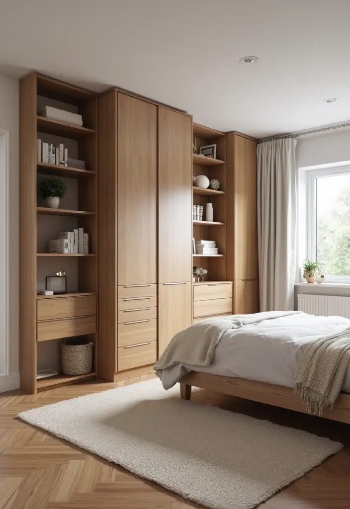 25 King Size Bed in Small Bedroom Ideas That Actually Work - 19. Smart Use of Vertical Space