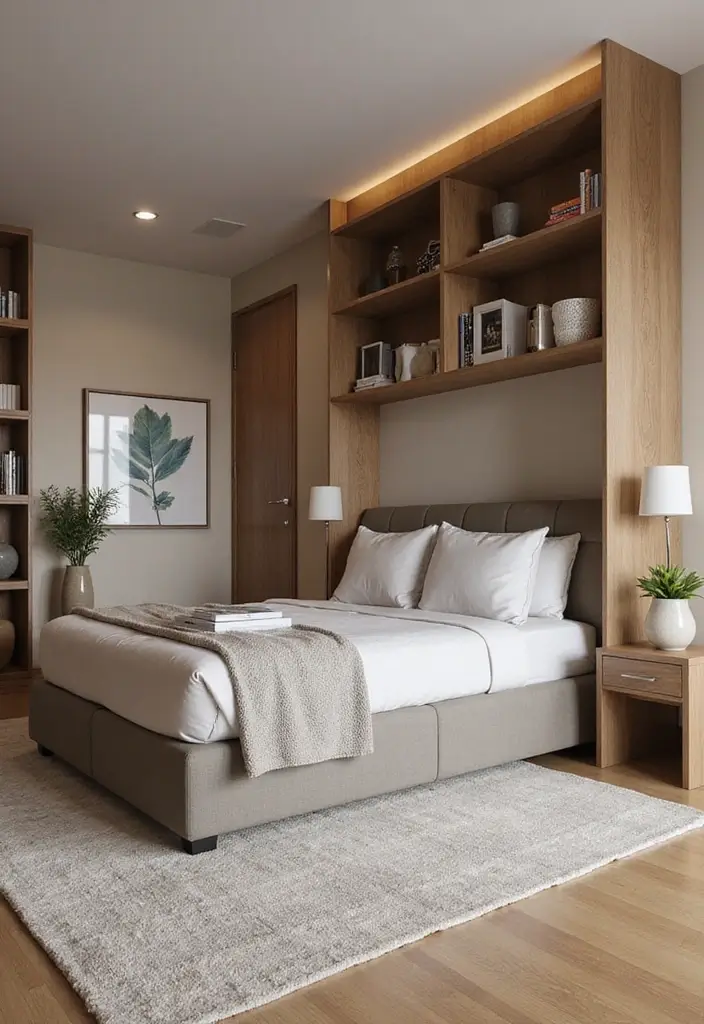 25 King Size Bed in Small Bedroom Ideas That Actually Work - 24. Modular Furniture