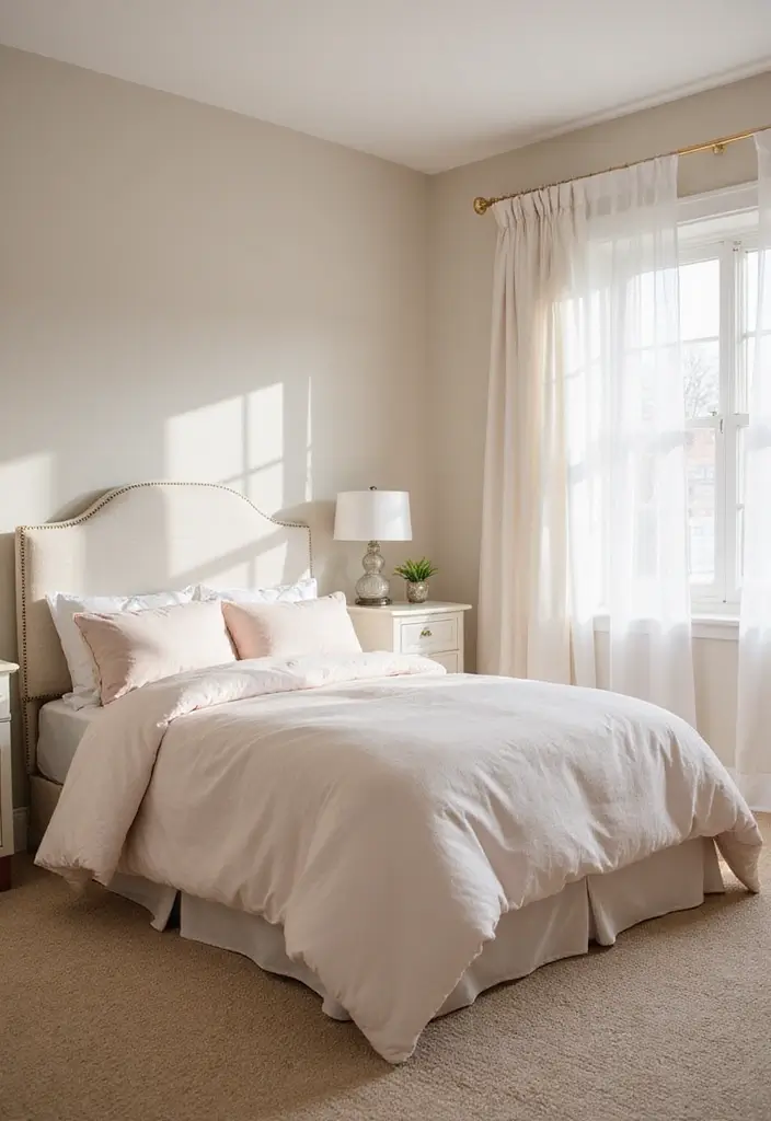 25 King Size Bed in Small Bedroom Ideas That Actually Work - 4. Use Soft Color Palettes