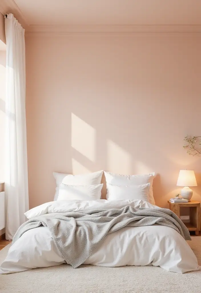 25 Paint Ideas for Bedroom That Completely Transform Your Space - 11. Soft Peach for a Delicate Touch