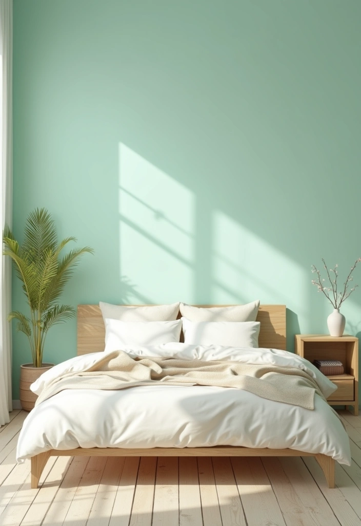 25 Paint Ideas for Bedroom That Completely Transform Your Space - 18. Subtle Mint for a Refreshing Twist