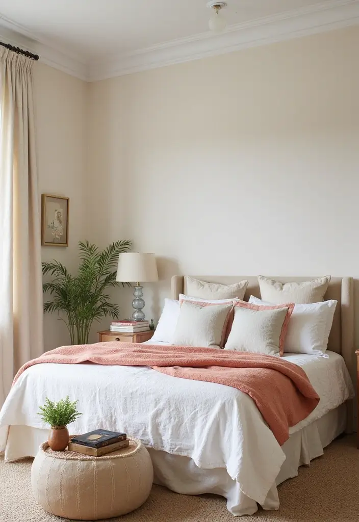 25 Paint Ideas for Bedroom That Completely Transform Your Space - 24. Delicate Ivory for Soft Elegance