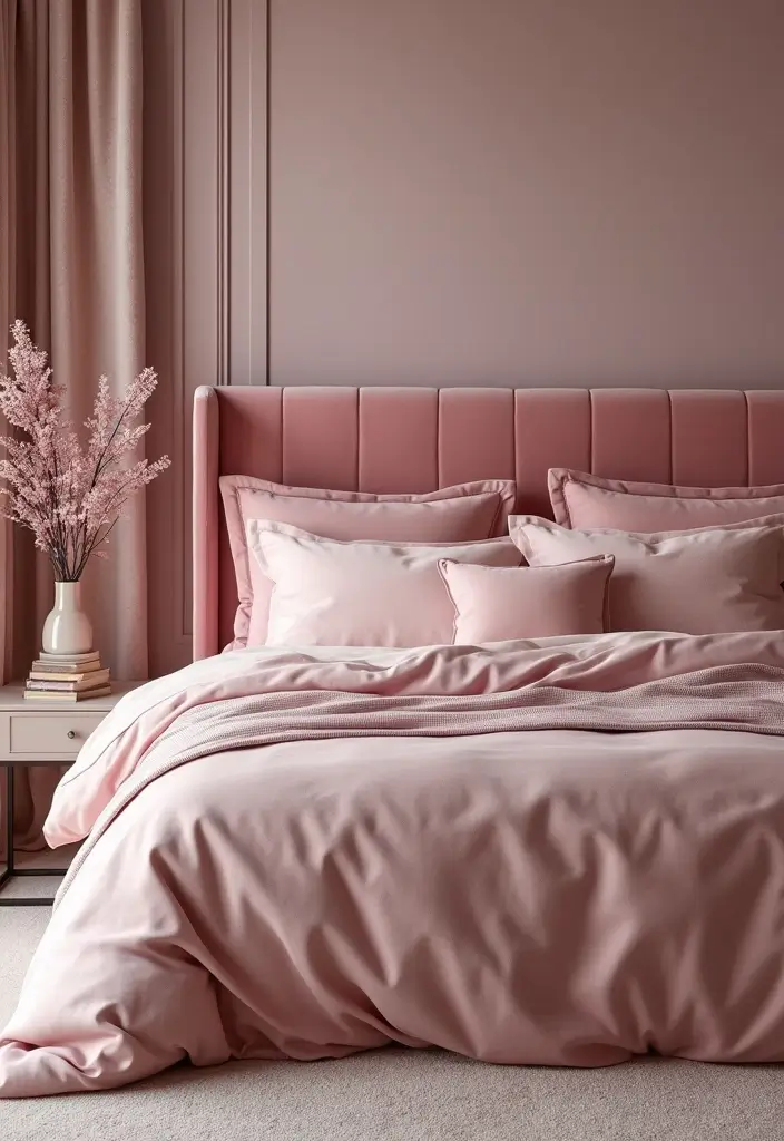 25 Pink Bedroom Ideas for Adults That Feel Romantic and Refined - 11. Pink Velvet Dreams