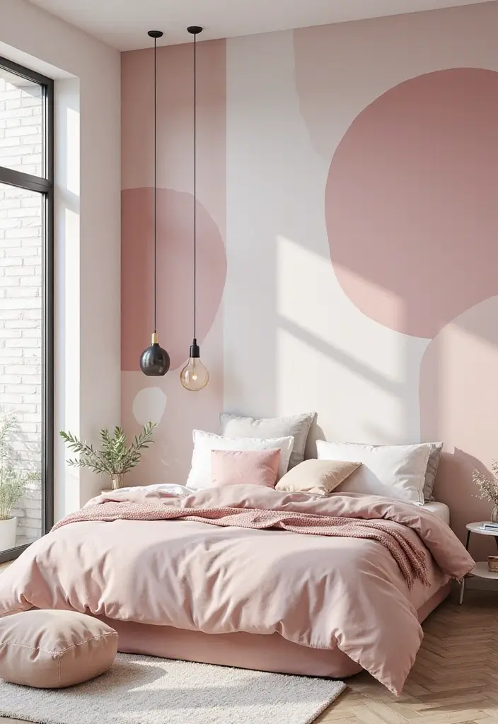 25 Pink Bedroom Ideas for Adults That Feel Romantic and Refined - 13. Chic Pink Geometric Patterns