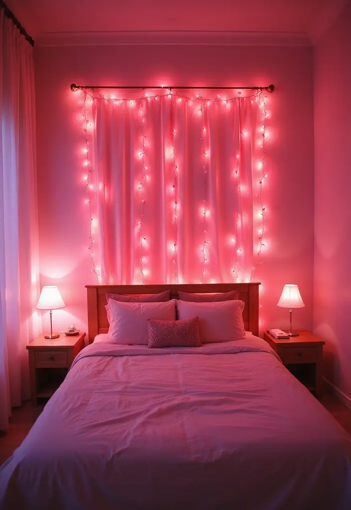 25 Pink Bedroom Ideas for Adults That Feel Romantic and Refined - 15. Romantic Lighting