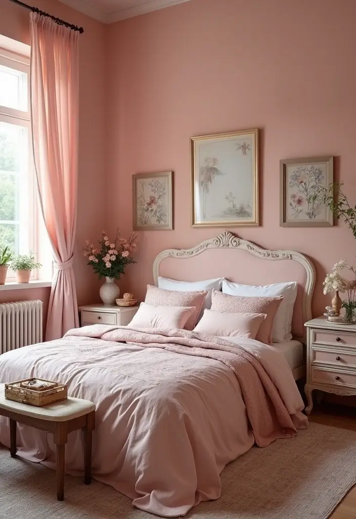 25 Pink Bedroom Ideas for Adults That Feel Romantic and Refined - 4. Vintage Pink Charm
