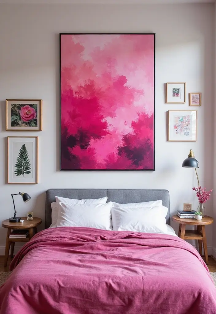 25 Pink Bedroom Ideas for Adults That Feel Romantic and Refined - 7. Artistic Expression