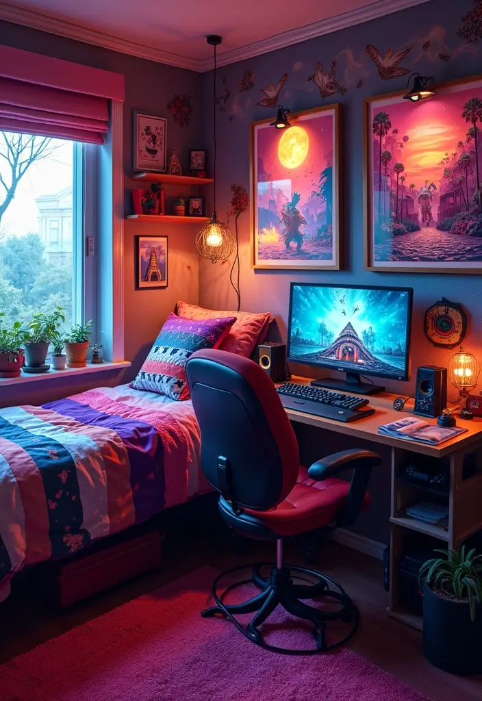 25 Room Ideas for Teenagers Bedroom That Mix Trend & Personality - 15. Retro Gaming Zone