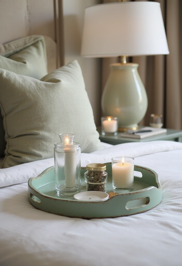 25 Sage Green Bedroom Ideas That Are Peaceful and Elegant - 19. Sage Green Decorative Trays