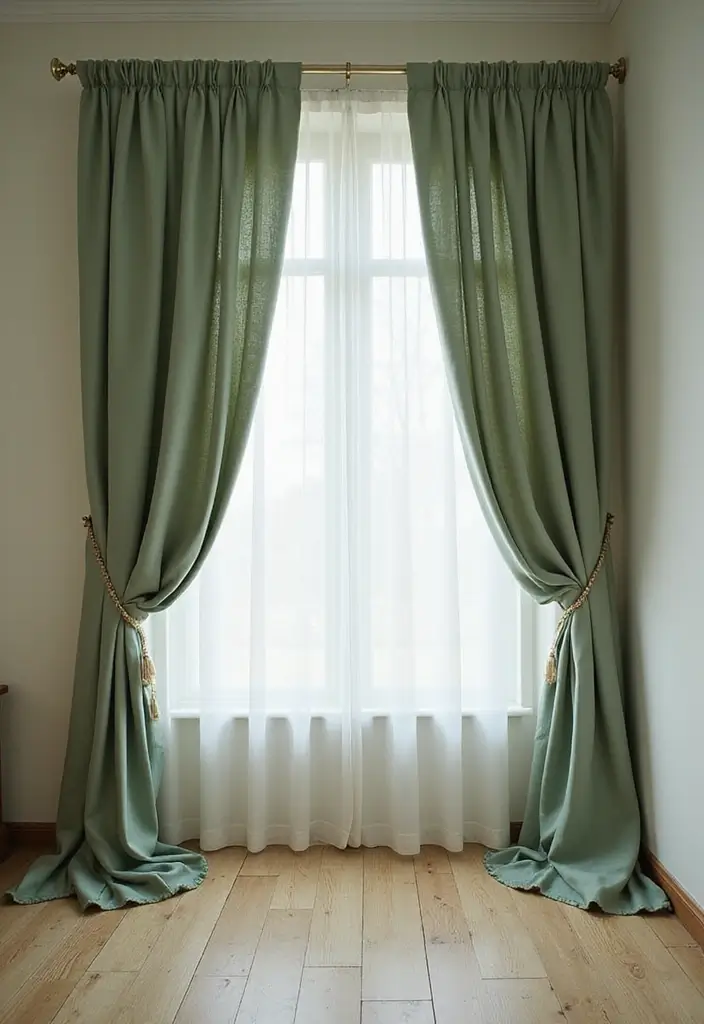 25 Sage Green Bedroom Ideas That Are Peaceful and Elegant - 3. Sage Green Curtains