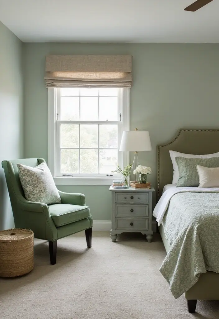 25 Sage Green Bedroom Ideas That Are Peaceful and Elegant - 5. Sage Green Furniture