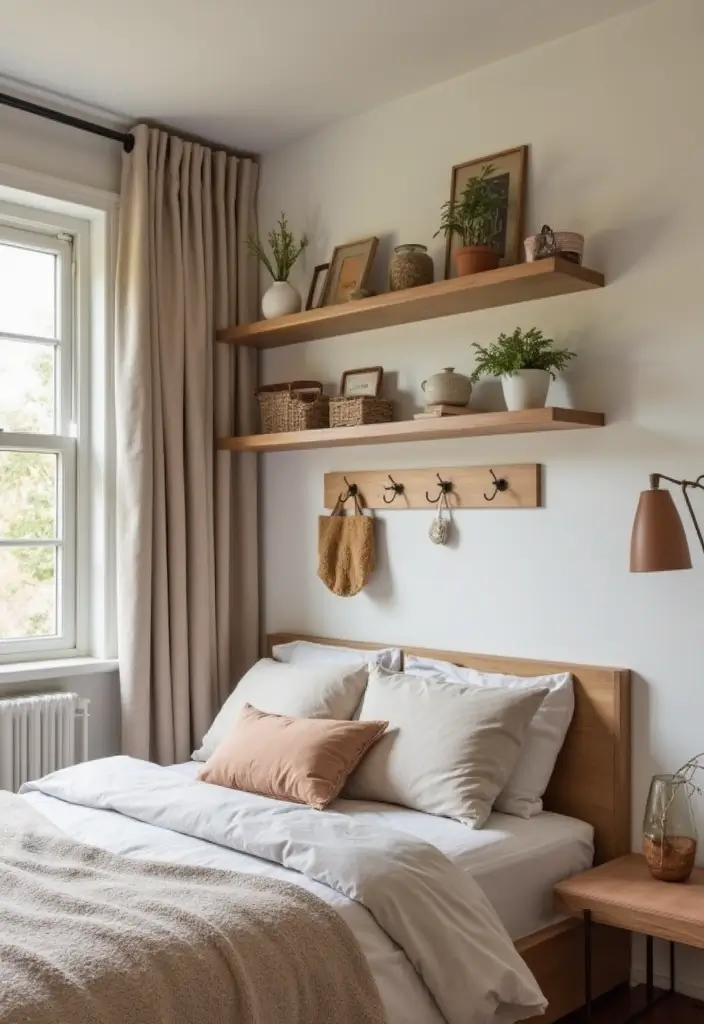 25 Shared Bedroom Ideas for Adults That Feel Balanced and Cozy - 10. Wall-Mounted Solutions