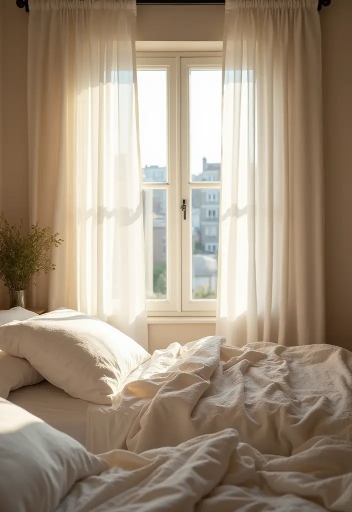 25 Shared Bedroom Ideas for Adults That Feel Balanced and Cozy - 23. Breezy Curtains