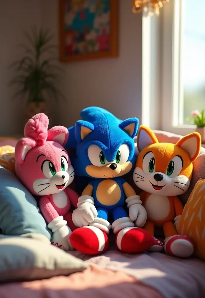 25 Sonic Bedroom Ideas for Kids Rooms That Bring Speed & Fun - 10. Sonic-Themed Plush Toys
