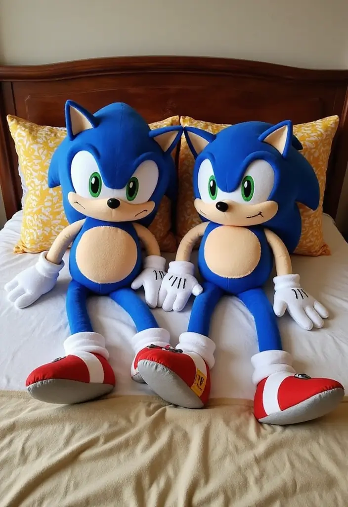 25 Sonic Bedroom Ideas for Kids Rooms That Bring Speed & Fun - 18. Sonic-Themed Pillows