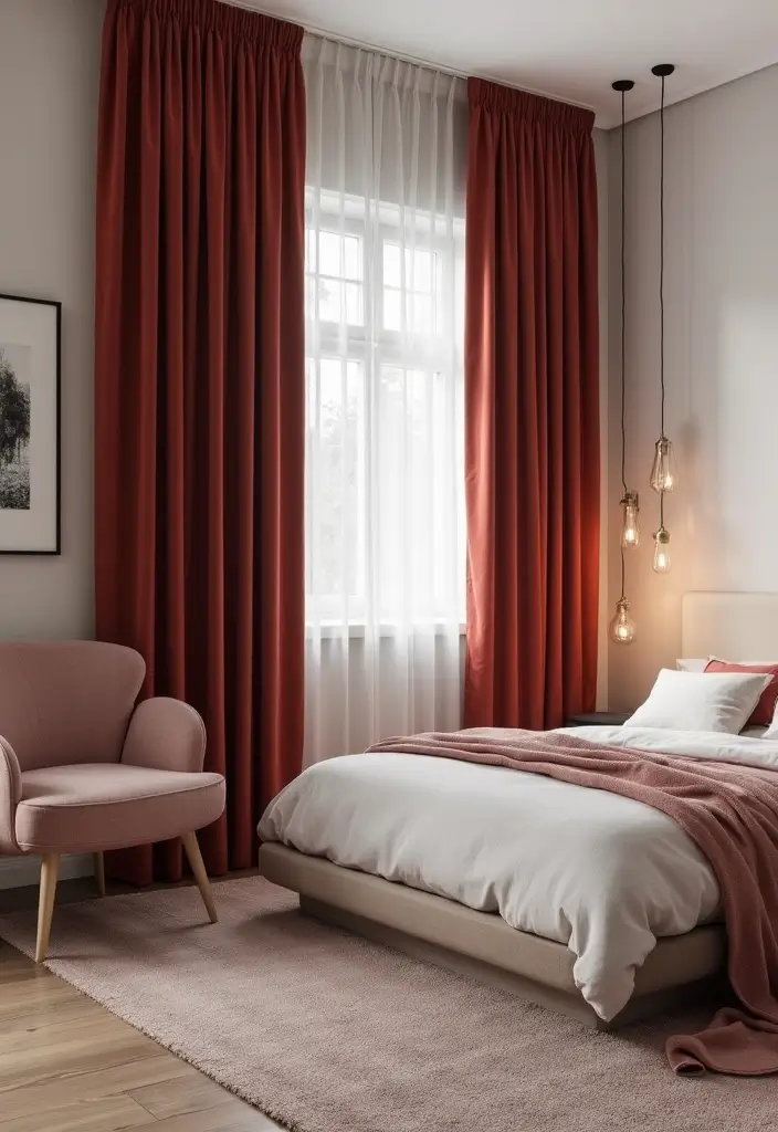 25 Velvet Curtains Bedroom Decorating Ideas That Feel Luxe - 10. Velvet as a Statement Piece