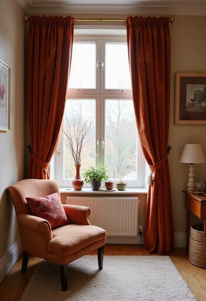 25 Velvet Curtains Bedroom Decorating Ideas That Feel Luxe - 25. Velvet for Seasonal Transition