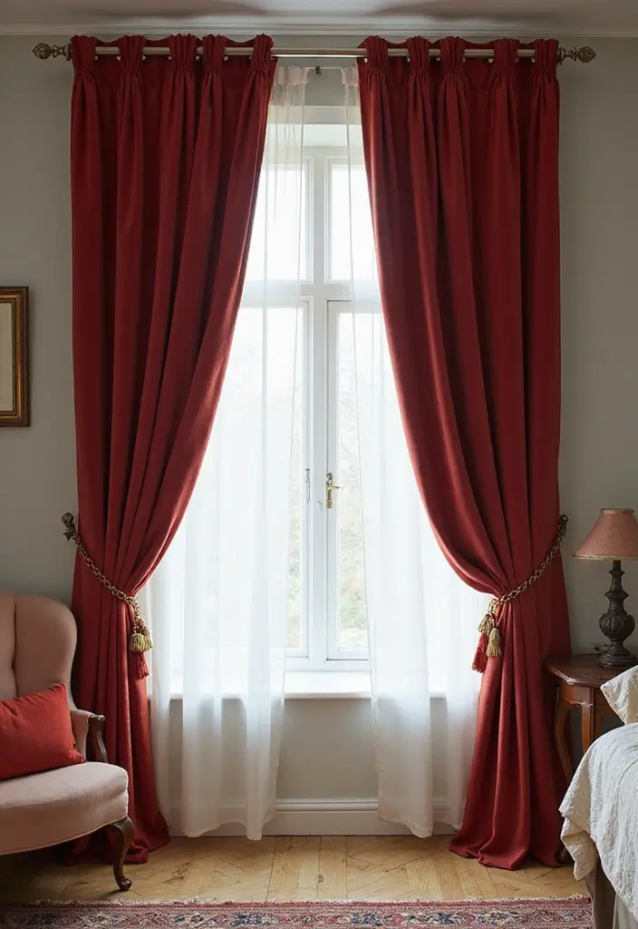 25 Velvet Curtains Bedroom Decorating Ideas That Feel Luxe - 7. Curtain Tiebacks for Style and Function