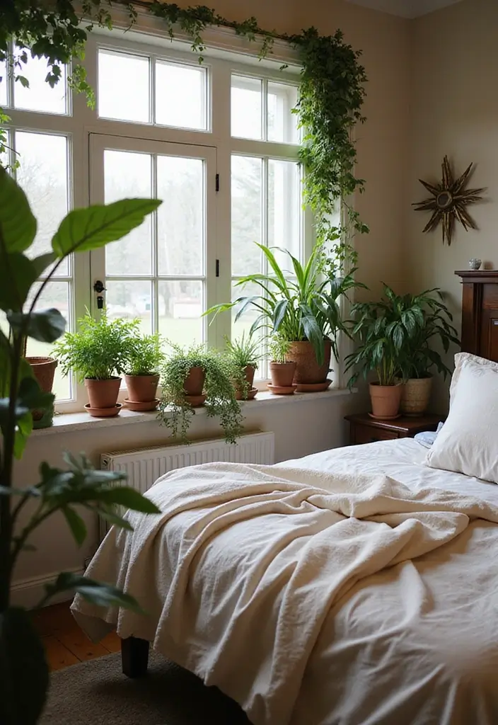 26 Apartment Bedroom Ideas for Couples That Spark Romance - 11. Incorporating Plants for Life