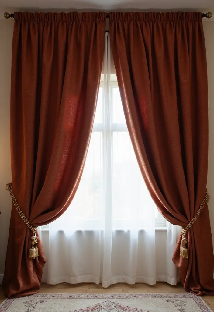 26 Apartment Bedroom Ideas for Couples That Spark Romance - 14. Curtains for Drama