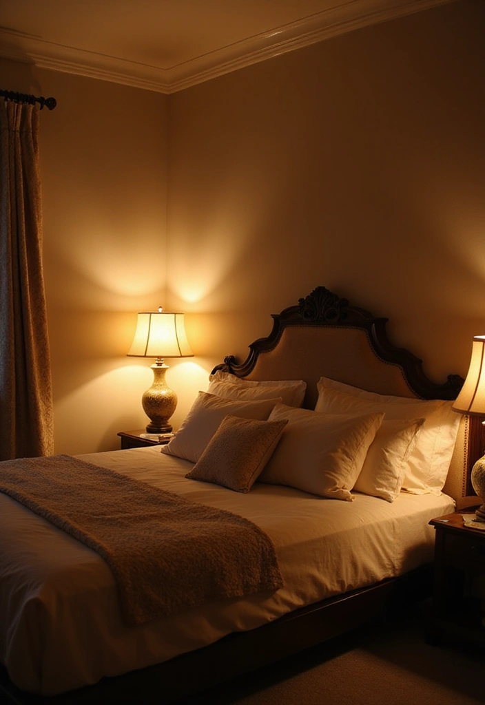 26 Apartment Bedroom Ideas for Couples That Spark Romance - 18. Layered Lighting Options