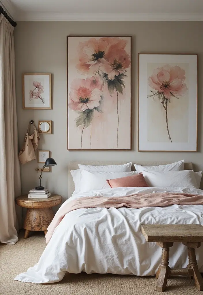 26 Apartment Bedroom Ideas for Couples That Spark Romance - 6. Intriguing Wall Art